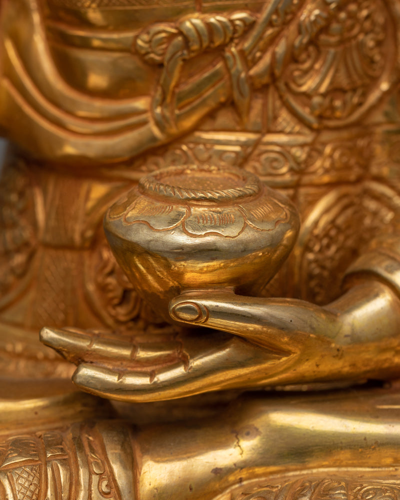 Gold Gilded Shakyamuni Buddha Statue | Embrace Tranquility