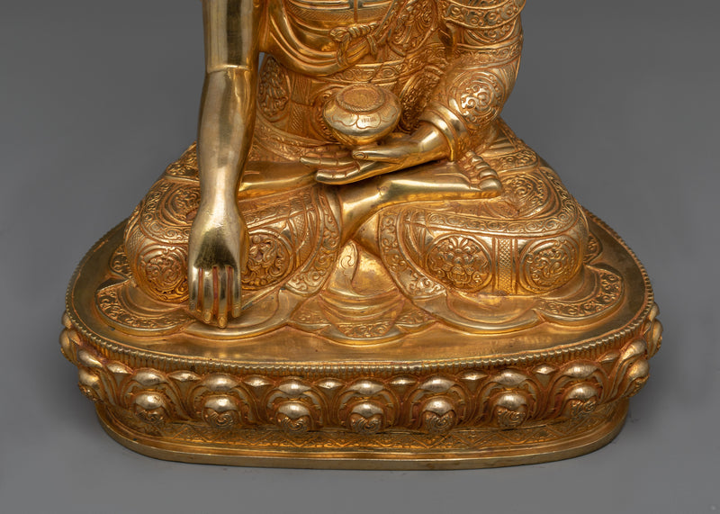 Gold Gilded Shakyamuni Buddha Statue | Embrace Tranquility