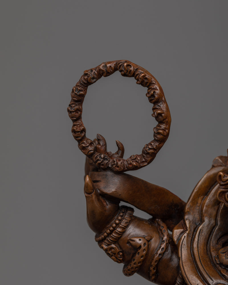 Six-Armed Mahakala Oxidized Copper Statue | Power Personified in Copper Sculpture