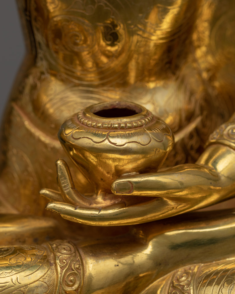 Exquisite Shakyamuni Buddha Figure | Gold-Gilded Copper Statue