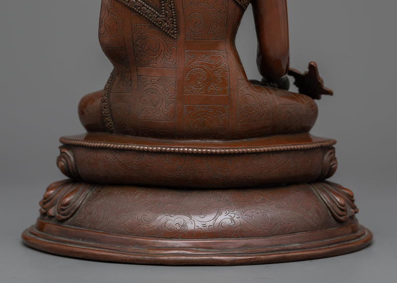 The Oxidized Copper Medicine Buddha Sculpture | Himalayan Artwork