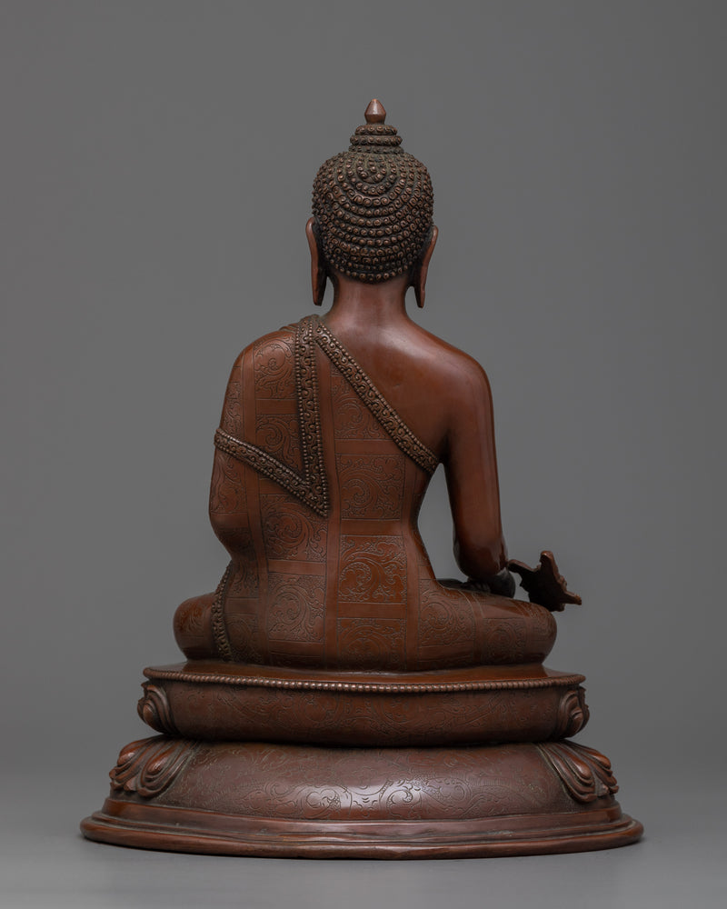 The Oxidized Copper Medicine Buddha Sculpture | Himalayan Artwork