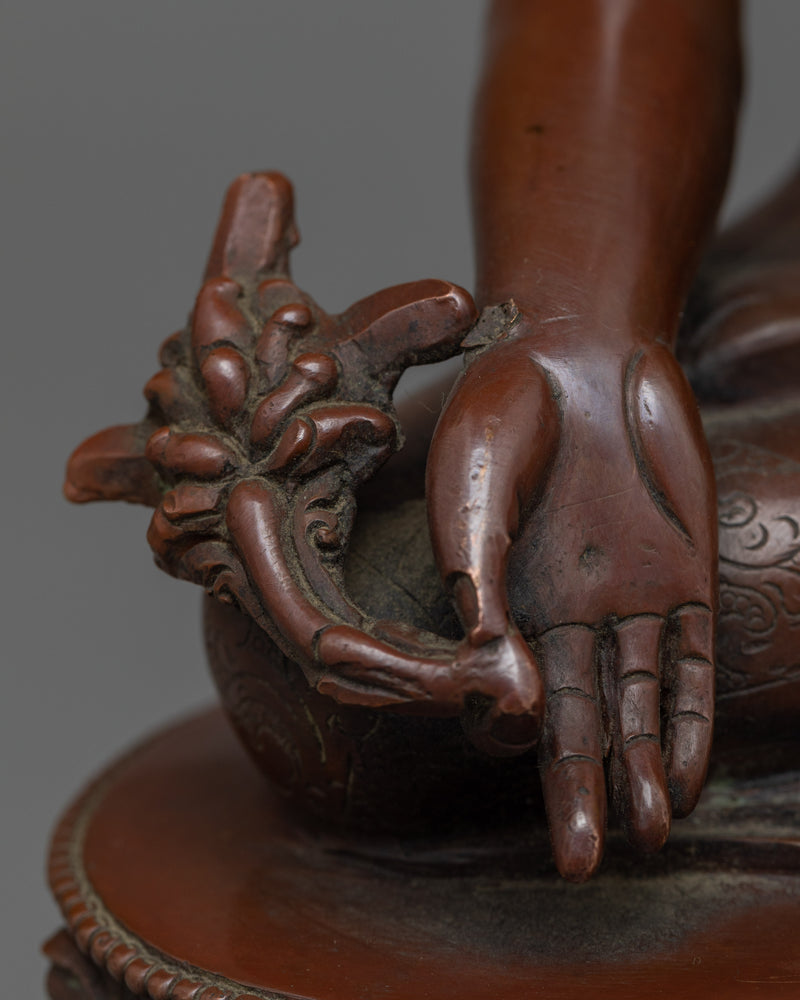 The Oxidized Copper Medicine Buddha Sculpture | Himalayan Artwork