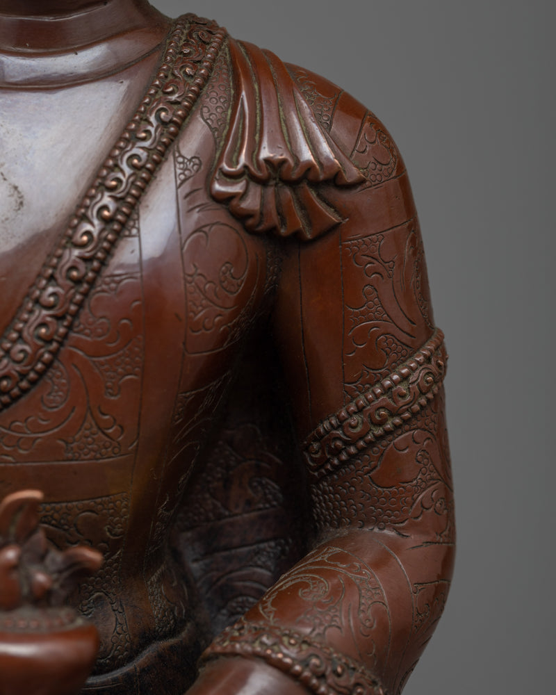 The Oxidized Copper Medicine Buddha Sculpture | Himalayan Artwork