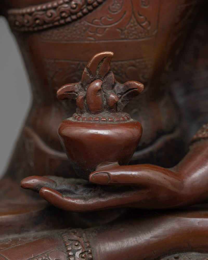 The Oxidized Copper Medicine Buddha Sculpture | Himalayan Artwork