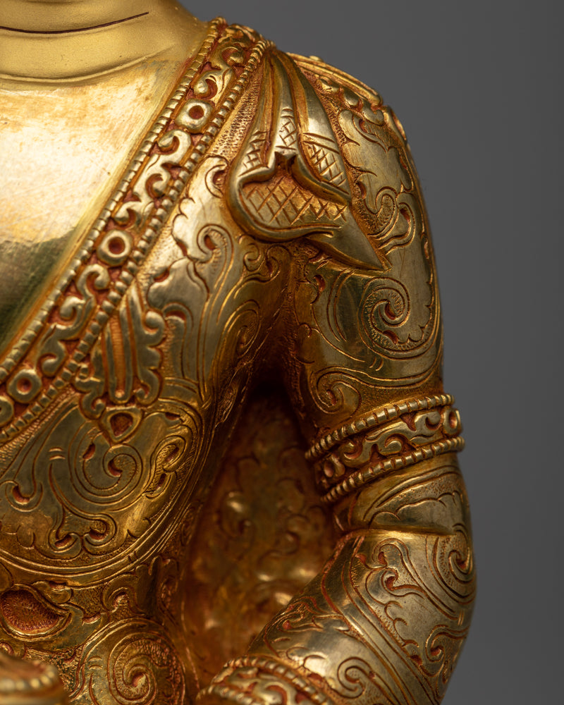 Shakyamuni Buddha Gold Gilded Sculpture | Ignite Serenity with our Statue