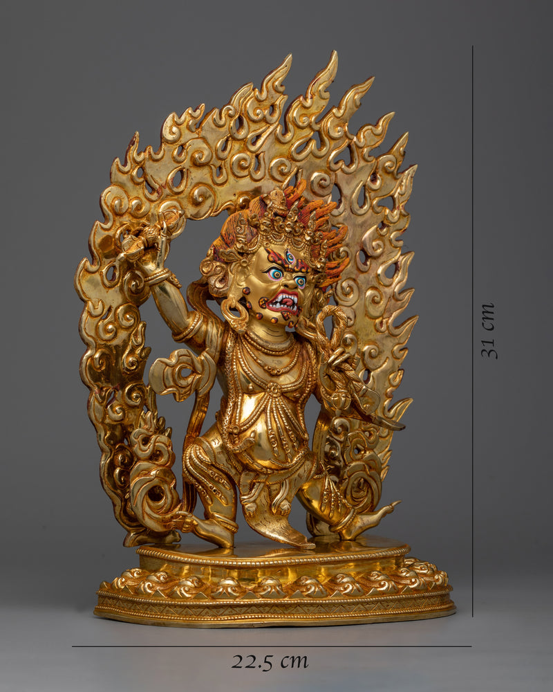 Golden Vajra Pani Statue | A Symbol of Fearlessness and Protection