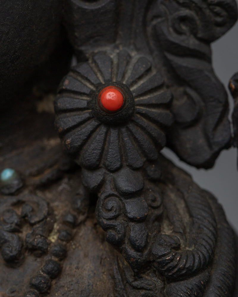 Antique Looking Green Tara Statue | Embrace Compassion and Artwork