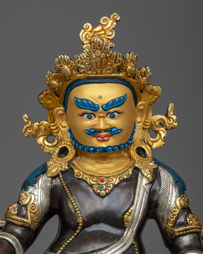 Wealth Deity, Yellow Dzambhala Statue | Handmade in Traditional Nepali Art