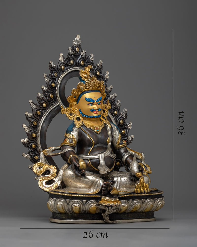 Wealth Deity, Yellow Dzambhala Statue | Handmade in Traditional Nepali Art