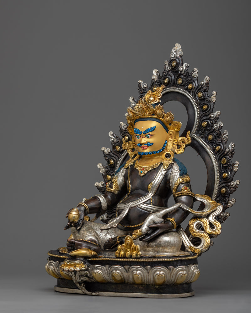 Wealth Deity, Yellow Dzambhala Statue | Handmade in Traditional Nepali Art