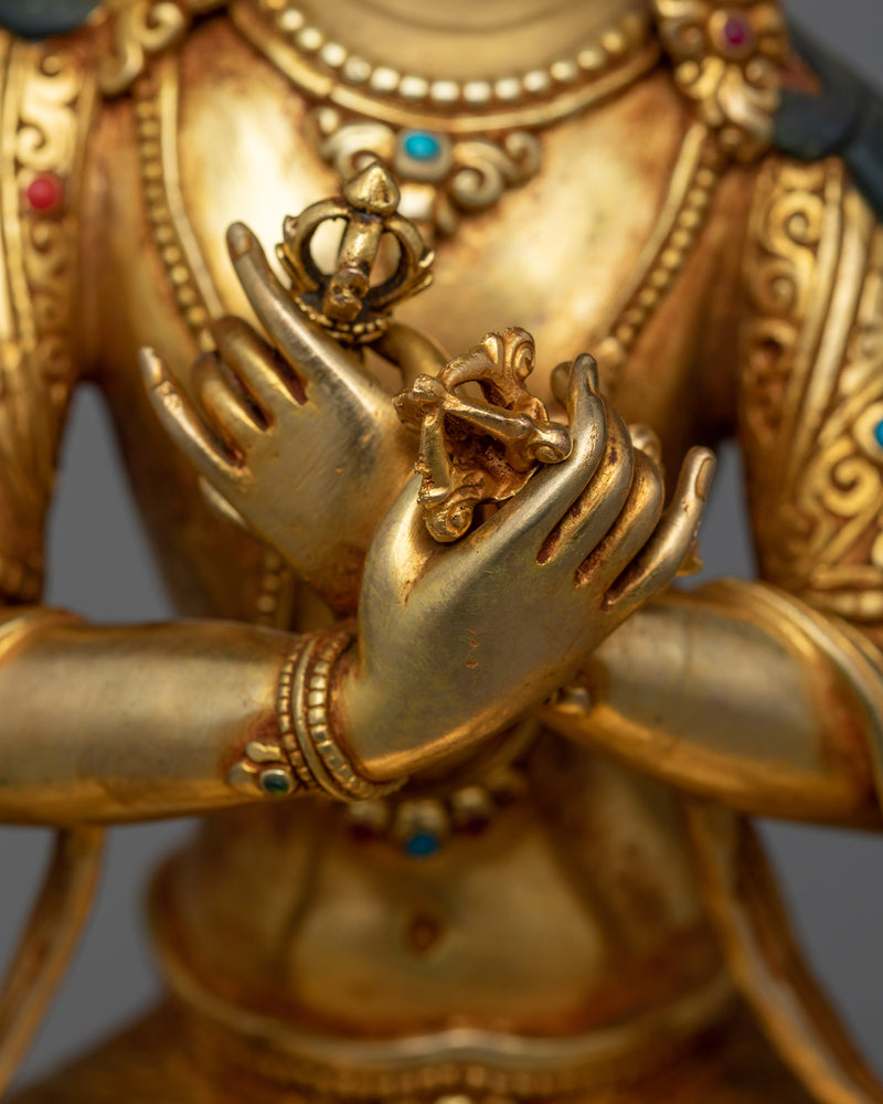 Vajradhara Gold Gilded Statue | A Striking Emblem of Supreme Buddhahood