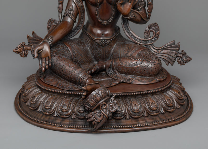 Oxidized Green Tara Statue | Elevate Your Space with Spiritual Sculpture