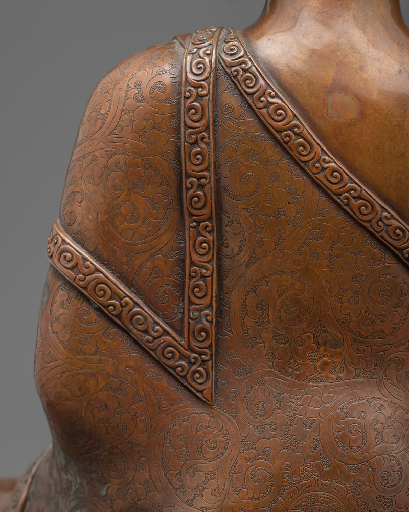 Amitabha Buddha Oxidized Copper Statue | Encounter Serenity with our Handmade Sculpture