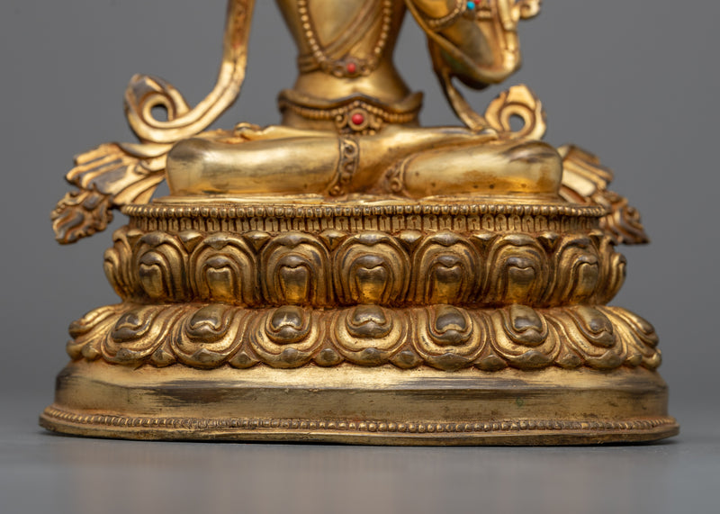 Usher in Wisdom with our Manjushri Buddhist Statue | Himalayan Gold Gilded Art