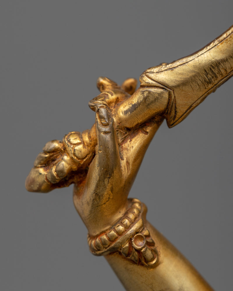 Usher in Wisdom with our Manjushri Buddhist Statue | Himalayan Gold Gilded Art