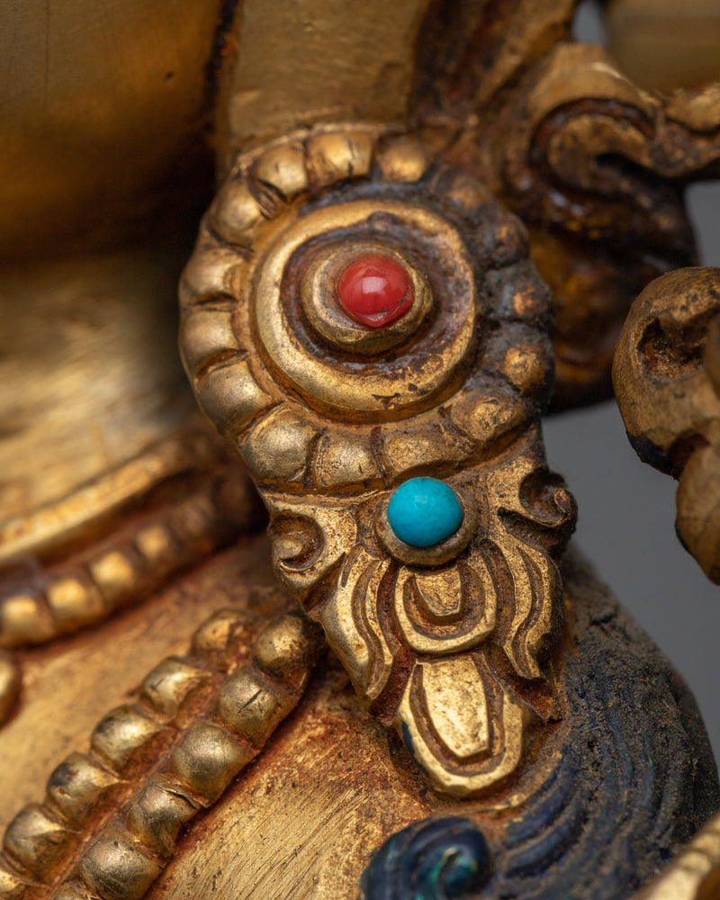 Usher in Wisdom with our Manjushri Buddhist Statue | Himalayan Gold Gilded Art