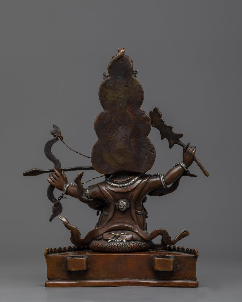 The Ekajati, Rahula, and Dorje Legpa Copper Statue Set | Discover Wisdom and Protection