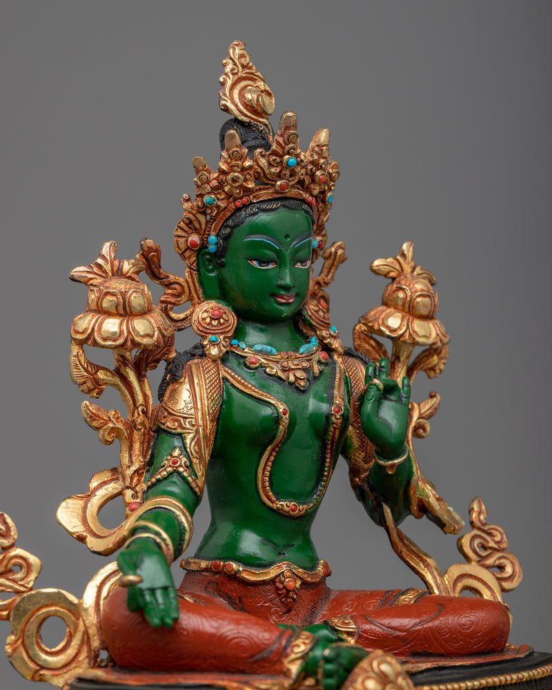 Our Green Tara with Flowers Sculpture | Engage in Spirituality