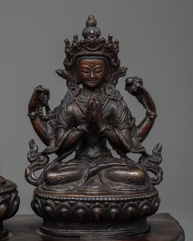 Amitabha, Green Tara, and Chenrezig Statue | Embrace the Power of Three Deity