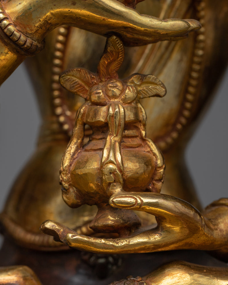 Namgyalma Puja Statue | Himalayan Gold Painted Sculpture