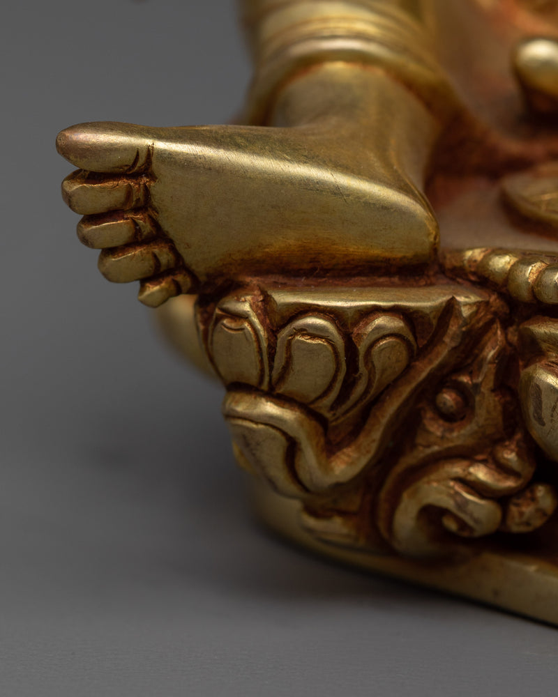 Graceful Green Tara Tibetan Statue | Meticulously Crafted with Gold Gilded Copper