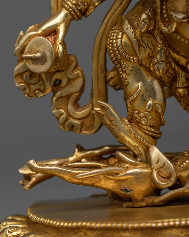 6-Armed Buddha Mahakala Statue | Golden Glory of Tibetan Craftsmanship