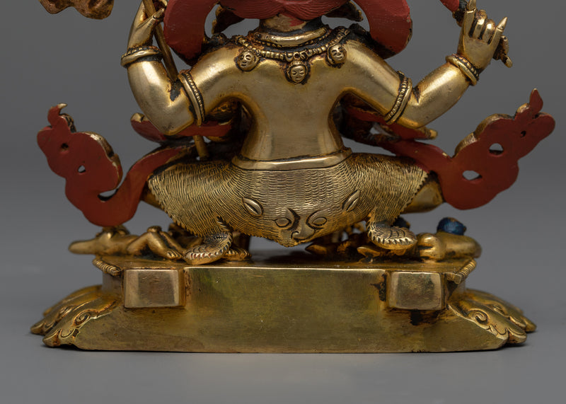 4-Armed Mahakala Mantra Statue | The Harmonic Convergence of Power and Peace