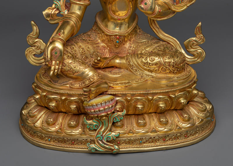 Green Tara Deity Statue | Compassion Embodied