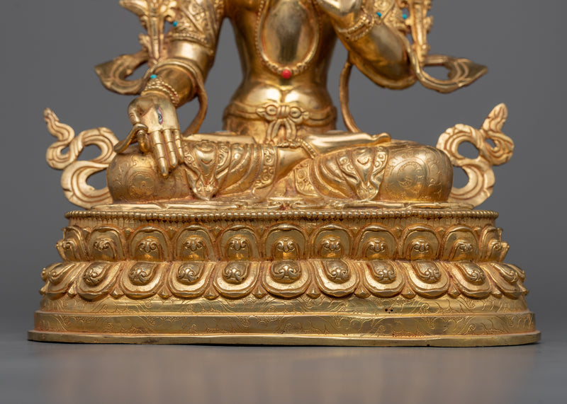 White Tara 12.9 Inches Statue | Handmade in Traditional Himalayan Art