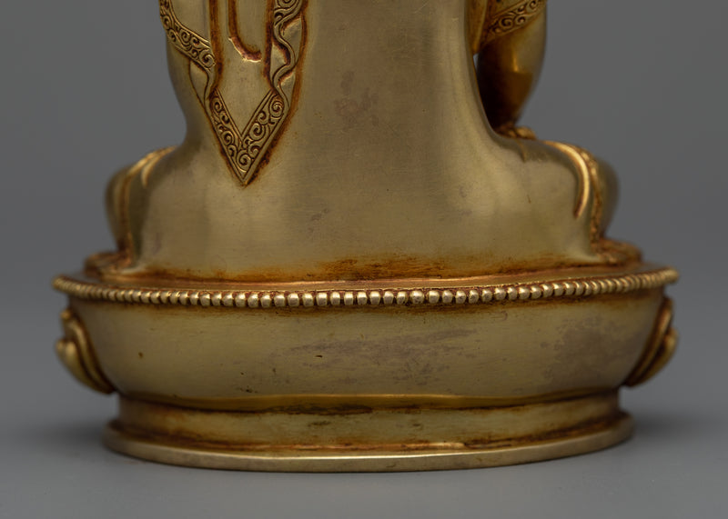 Shakyamuni Buddha Gold Idol | Small Handmade Nepalese Figurine