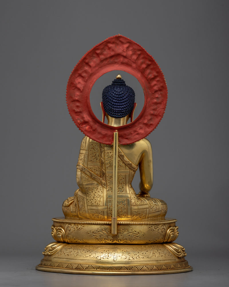 Buddha Mantra Statue | Exquisite Gold Gilded Mastery