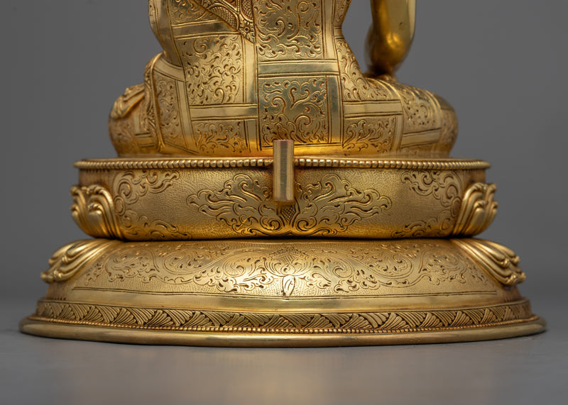 Buddha Mantra Statue | Exquisite Gold Gilded Mastery