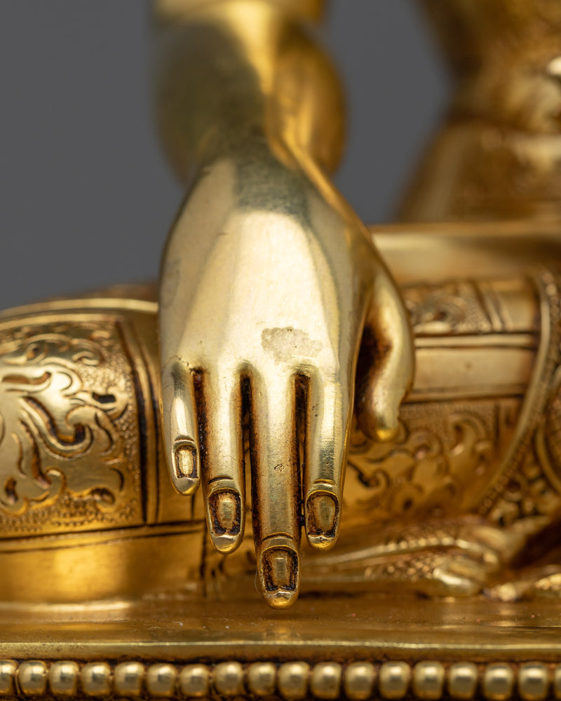 Buddha Mantra Statue | Exquisite Gold Gilded Mastery