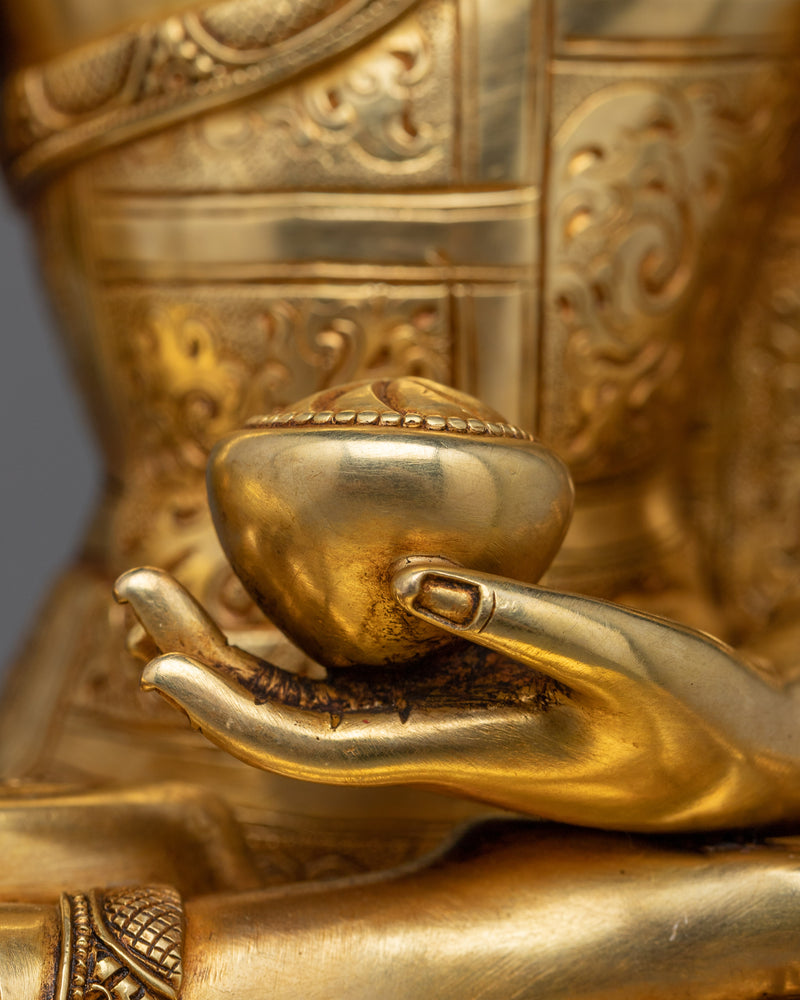 Buddha Mantra Statue | Exquisite Gold Gilded Mastery