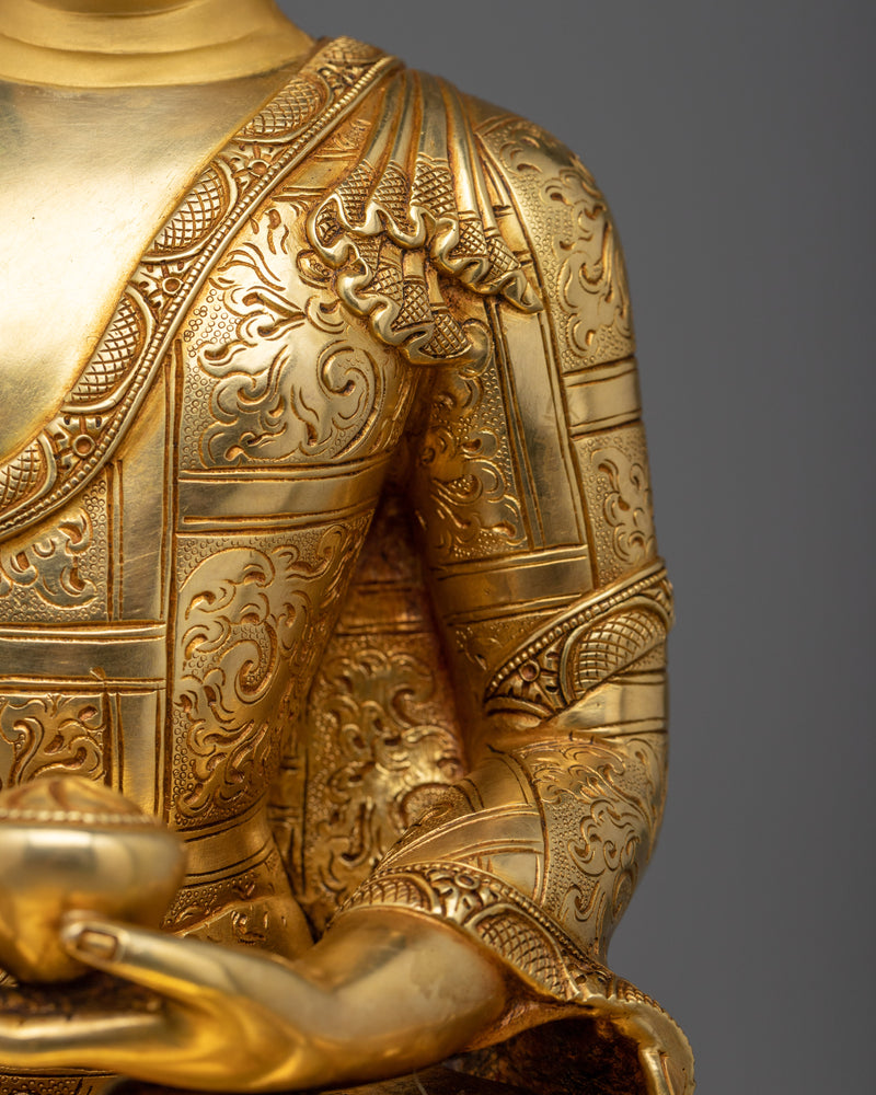 Buddha Mantra Statue | Exquisite Gold Gilded Mastery