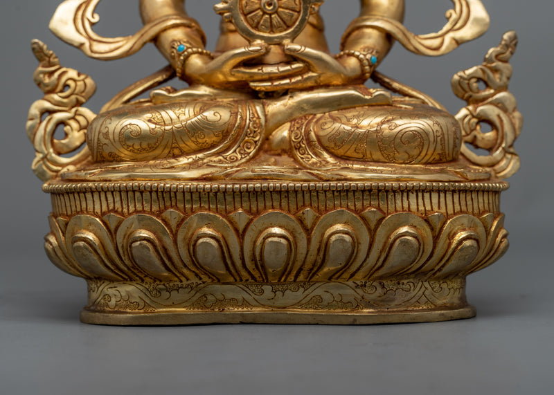 Mantra Vairocana Buddha Statue | A Beacon of Golden Elegance