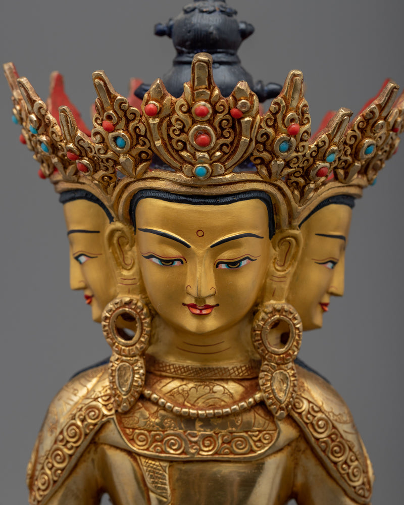 Mantra Vairocana Buddha Statue | A Beacon of Golden Elegance