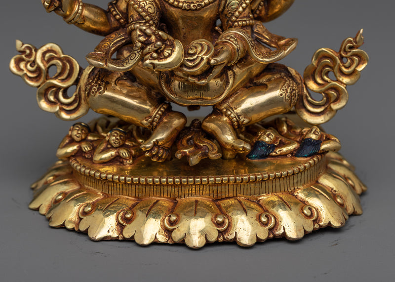 4-Armed Mahakala with Consort | A Dance of Divine Intensity