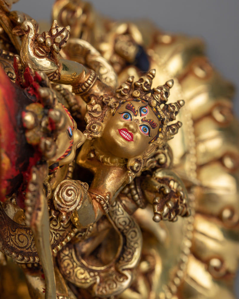 4-Armed Mahakala with Consort | A Dance of Divine Intensity