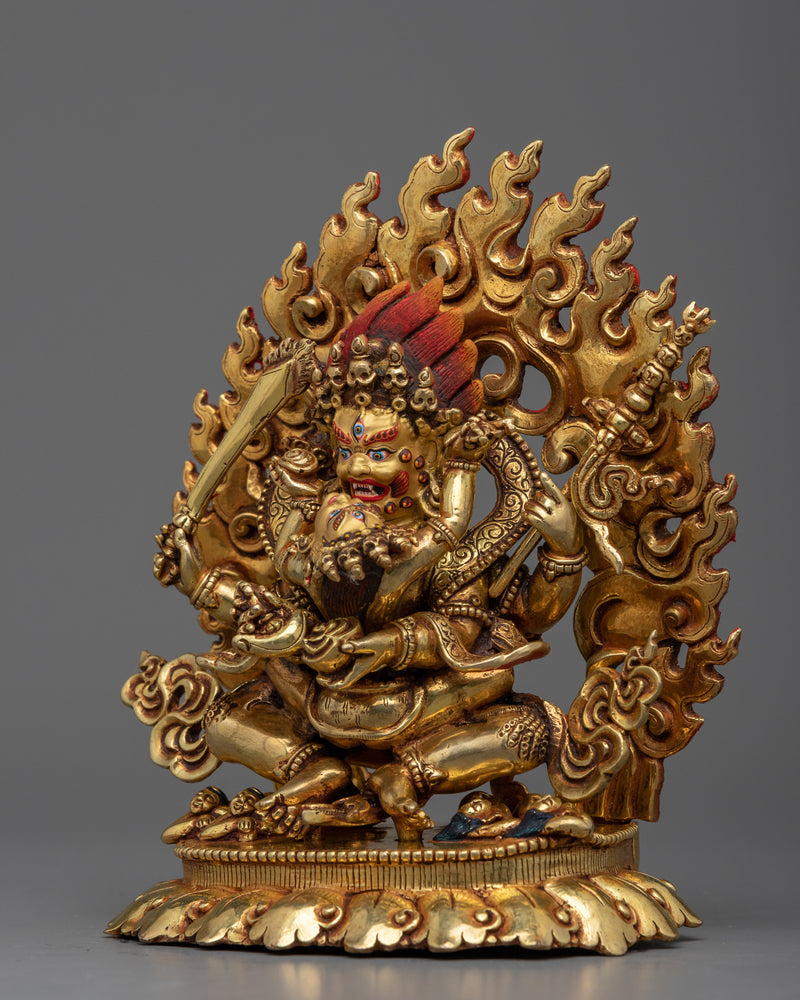 4-armed-mahakala-with-consort-statue