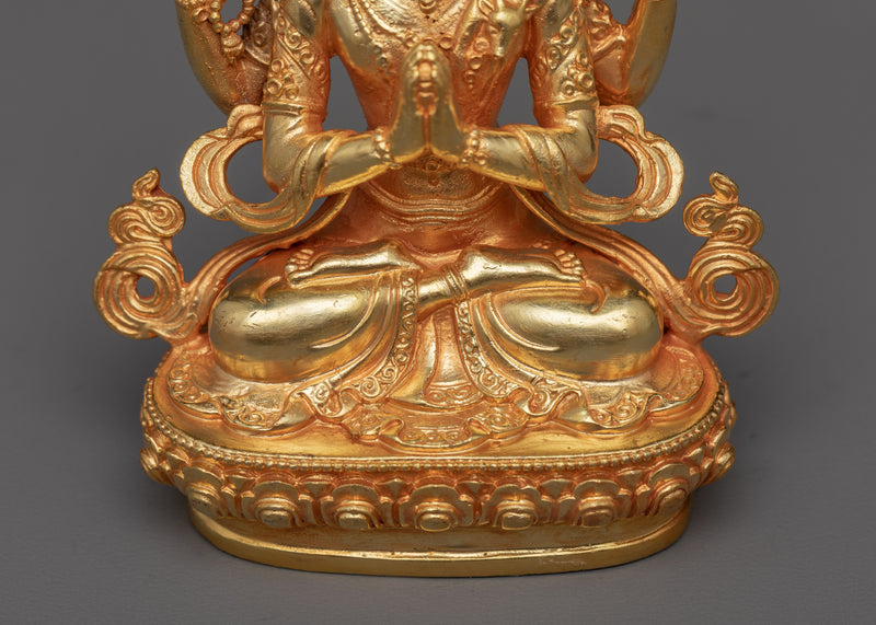 Miniature Chenrezig Statue | Embodiment of Compassion