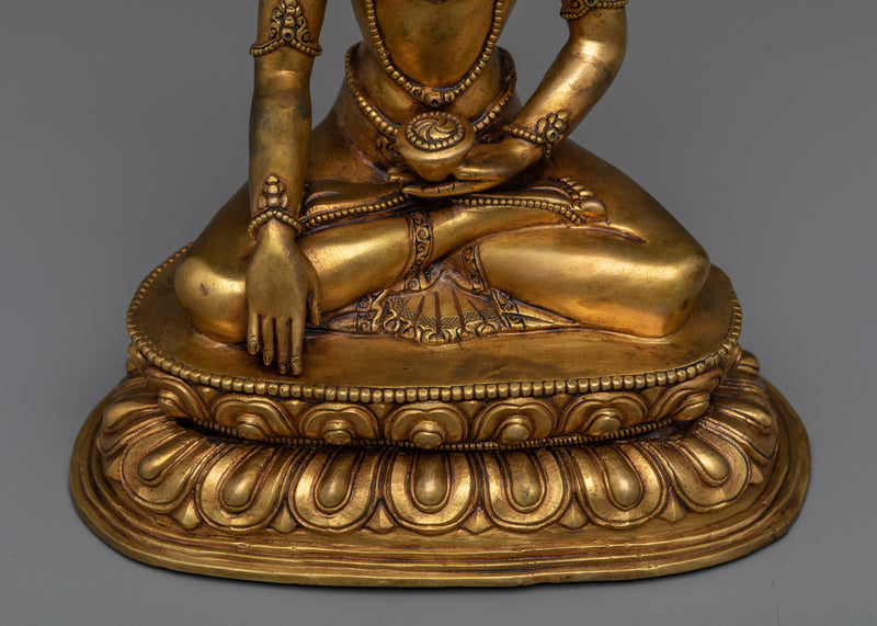 Crown Shakyamuni Buddha Statue For Shrine | Serene Guardian for Your Shrine