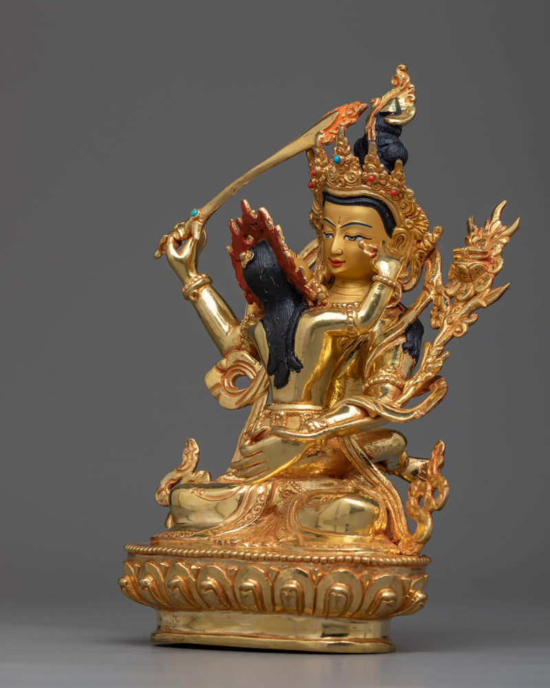 Manjushri with Consort Statue | Wisdom and Clarity Embodied