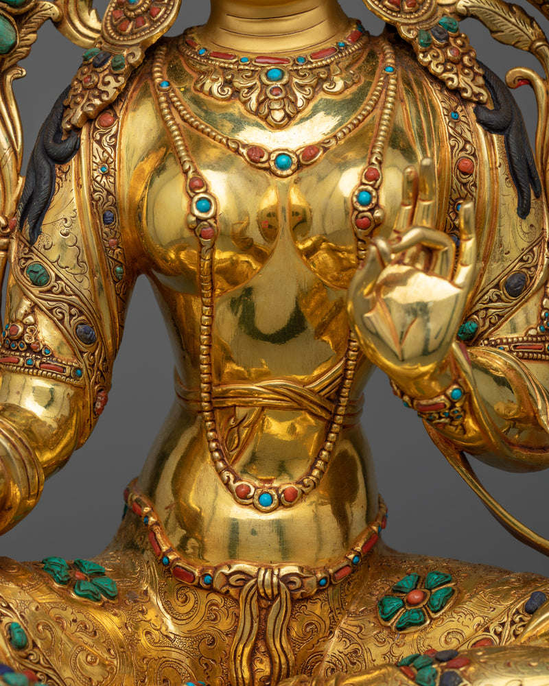 Arya Tara Sculpture | A Lustrous Journey of Enlightened Elegance