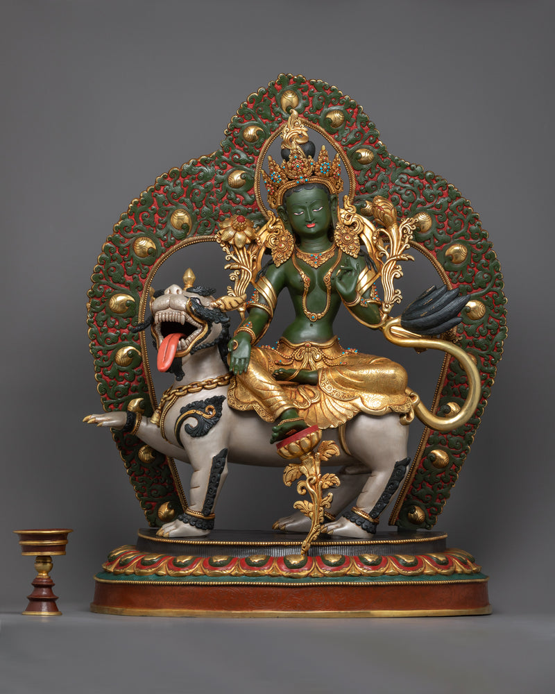 Green Tara Female Buddha Rupa | Tibetan: Sgrol-ljang Statue