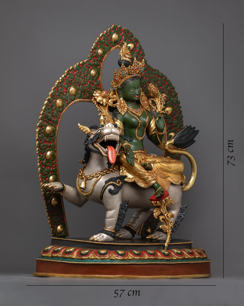 Green Tara Female Buddha Rupa | Tibetan: Sgrol-ljang Statue