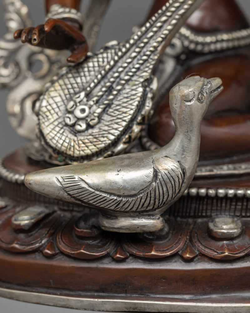 Graceful Saraswati on Swan | A Harmonious Blend of Art and Devotion