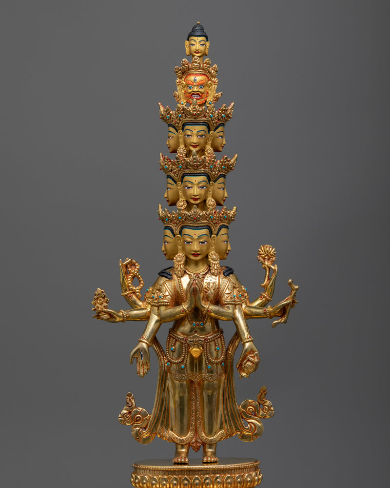 Nyungne 1000-Armed Chenrezig Statue | A Majestic Beacon of Compassion and Artistry