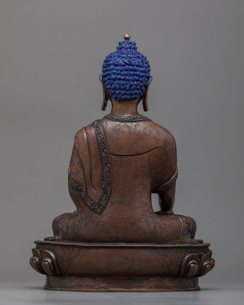 Buddha-Enlightenment-Statue | Copper Body 12.9" Sculpture